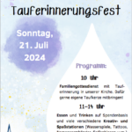 Tauferinnerungsfest am 21. Juli